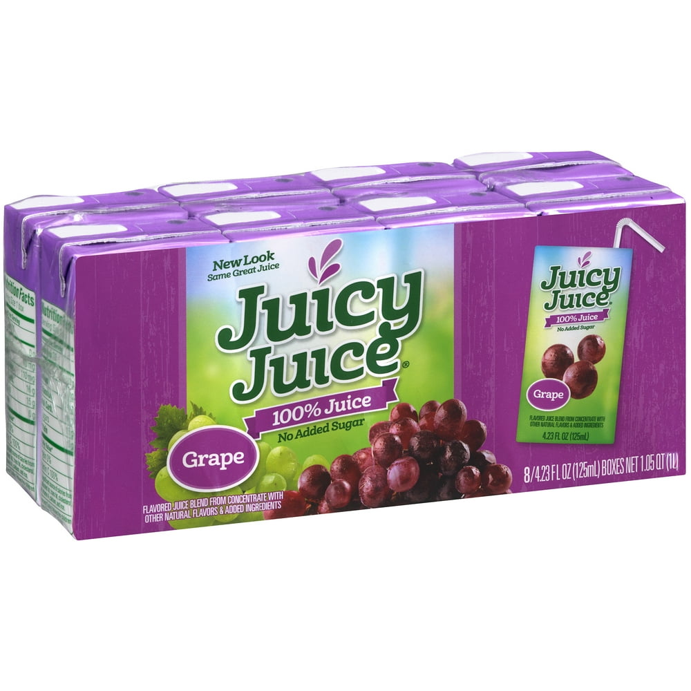 Juicy Juice 100 Juice, Grape, 4.23 Fl Oz, 8 Count