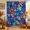 Amber Orange, Sapphire Blue, variant on Stained Glass Shower Curtain, Waterproof Shower Curtains for Bathroom, Colorful Rainbow Abstract Geometric Washable Fabric Bathtub Curtain Set Bath Decor with 12 Hooks 72"x78"