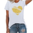 thumbnail image 4 of ICHUANYI Women's Baseball Sport Print T-shirt With Crew Neck And Short Sleeve Top, 4 of 4