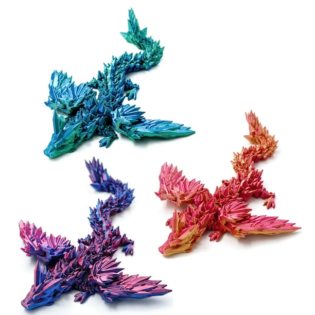 Dragón Dxldfks impreso en 3D, 9 cm, dragón con alas articuladas, x3