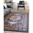 thumbnail image 1 of Unique Loom 3135395 9 x 12 ft. Larissa Utopia Rectangular Rug, Navy Blue, 1 of 4