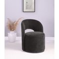 thumbnail image 2 of Harjo Velvet Upholstered Swivel Accent Chair Charcoal Grey, 2 of 10