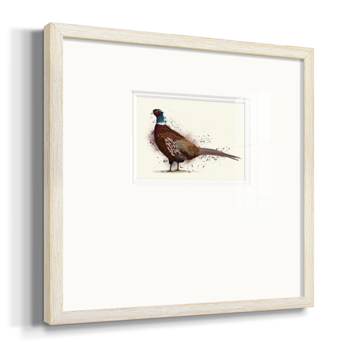 Pheasant Splash 1Premium Framed Print