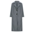 thumbnail image 5 of Herrnalise Women's Double Breasted Pea Coat Winter Mid-Long Trench Coat with Belt Gray,S, 5 of 6