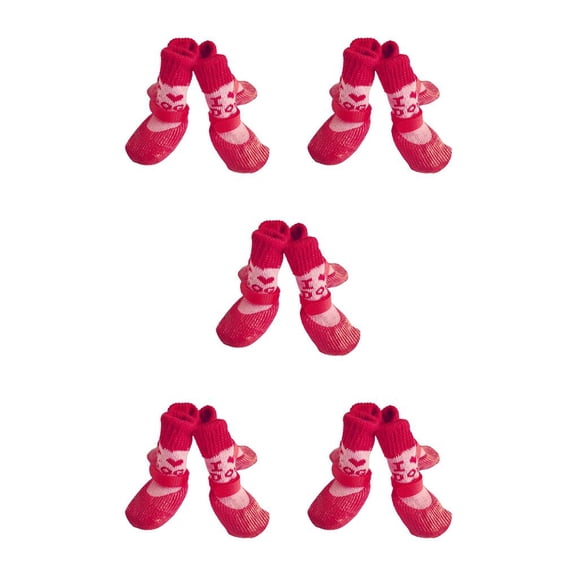 Billuyoard 4 piezas de zapatos reflectantes para mascotas, botas de lluvia para la nieve, conjunto de calcetines antideslizantes, medias de buena Type2 NO2