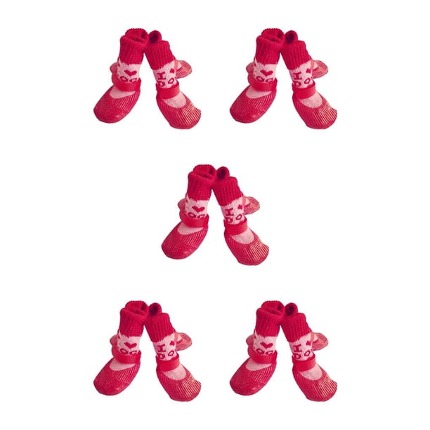 Billuyoard 4 piezas de zapatos reflectantes para mascotas, botas de lluvia para la nieve, conjunto de calcetines antideslizantes, medias de buena Type2 NO2