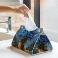 thumbnail image 6 of Fuzoiu Mountain Blue Flowers Vase Print Tissue Box Cover, PU Leather Tissue Holder,Decorative Facial Paper Organizer for Bathroom Living Room Bedroom Countertop Office Desk Car Home, 6 of 7