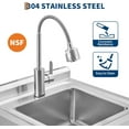 thumbnail image 5 of Historyli Stainless Steel Utility Sink, Free Standing Single Bowl, Adjustable Leg Height, with Faucet, Hot and Cold Water Pipes, 5 of 7