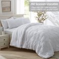 thumbnail image 4 of SEMECH Pinch Pleat King Comforter Set, Ultra-Soft Microfiber Bedding Comforters Sets, 3 Piece White King Size Comforter Set with 2 Shams, (Bright White, King), 4 of 6