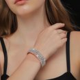 thumbnail image 3 of Pulsera para mujer con múltiples filas de diamantes de imitación brillantes, resistente al agua, sin níquel, diseño minimalista, versátil, pieza de joyería, 3 of 8