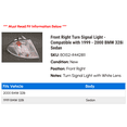 thumbnail image 2 of Front Right Turn Signal Light - Compatible with 1999 - 2000 BMW 328i Sedan, 2 of 2