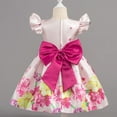 thumbnail image 6 of NAISIBABY Girls Flower Dress, Cute Bowknot Ruffles Sleeve Back Zipper Party Birthday Pageant Princess Dress Red 3T, 6 of 9