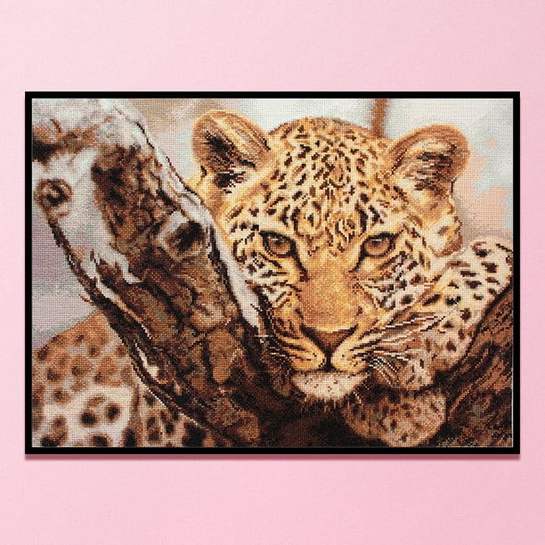 Cuadros Decorativos 11CT impreso completo punto de cruz DIY leopardo pintura a mano decoración de la sala de estar Ndcxsfigh Nuevos Originales