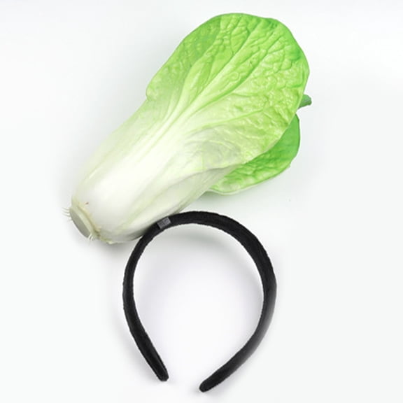 WHAMVOX Funny Vegetable Headband for Women Unique Green Cabbage Design Lightweight Comfortable Hair