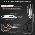 thumbnail image 4 of Fymlhomi Fabric Scissors 9.44 Inch, Sewing Dressmaking Scissors Set with Tailor's Dressmaker Shears, Small Embroidery Scissor, Thread Snipper, Measuring Tape for Fabric, Denim, Clothes, Leather, 4 of 5
