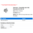 thumbnail image 2 of Alternator - Compatible with 1986 Chevy K10 5.0L V8, 2 of 2