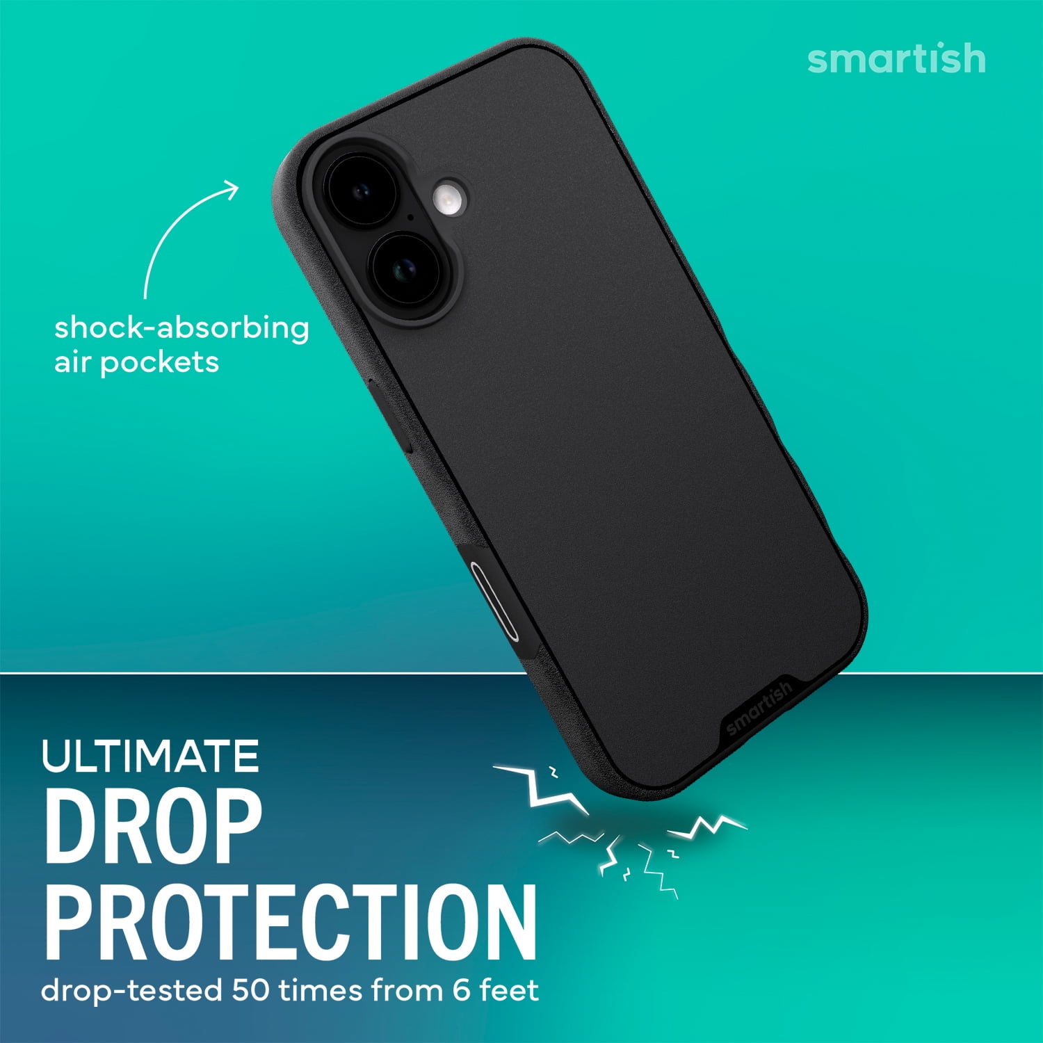 Smartish® iPhone 17 MagSafe Case - Gripmunk with Camera Control Protection, Magnetic Slim Case [Lightweight + Protective] Thin Grip Cover with Microfiber Lining for Apple iPhone 17 - Black Tie Affair