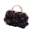 thumbnail image 2 of Esquirla Flower Handbag Portable Ladies Shoulder Bag for Cellphone Keys Lipstick Prom Black, 2 of 8