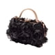 thumbnail image 2 of Bolso de fiesta con flores y cadena desmontable, compacto, para mujer, para baile de graduación Negro, 2 of 9
