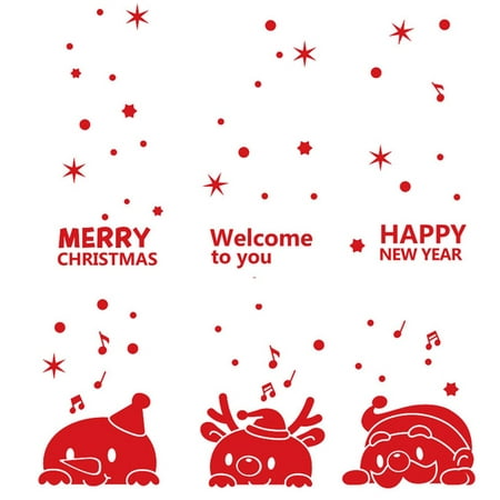 KABOER 60*25Cm Wall Sticker Christmas Snowman Removable Home Vinyl Window Xmas Stickers Decal Home Decor