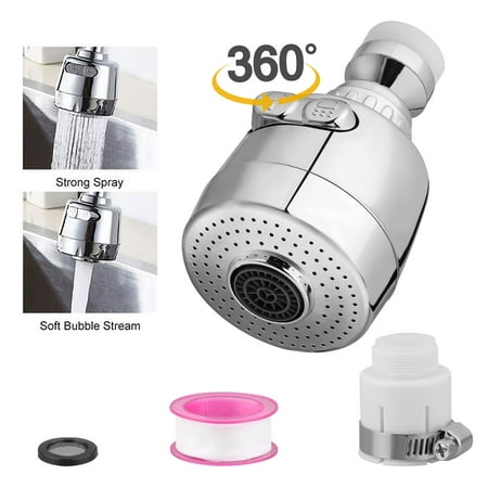 EEEKit Kitchen Faucet Head, 360°Swivel Water Saving Tap, Sink Faucet Water Spray Nozzle Head, 2-Function Pull Out Spray Head Moveable Kitchen Nozzle Filter Water Tap Head Kitchen