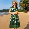 thumbnail image 4 of Naloa Happy Easter Print Womens Summer A-Line Dress with Pockets,Short Sleeve Dresses,Flowy Beach Swing Dress for Vacation Travel, 4 of 6