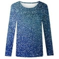 thumbnail image 1 of HNMKIU Hauts pour Filles Manches Longues Chandail à Sequins Imprimé Flash pour Enfants Chemise Ronde Décontractée Printemps Été pour Petites Filles à la Mode, 1 of 4