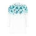 thumbnail image 7 of Craaazy Women's Casual 3/4 Length Sleeve Crewneck Button Dressy Vintage Floral Print Pullover Tops Gifts, 7 of 7