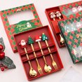 thumbnail image 3 of Traje de cuchara navideña de dibujos animados linda cuchara navideña tenedor cuchara de postre de Papá Noel caja de regalo de vacaciones, 3 of 4