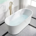 thumbnail image 4 of ANGELES HOME 67" x 31-1/2" Air Bubble Massage Freestanding Soaking Bathtub, LED Light Bathtub with Chrome Drain and Overflow, White Acrylic, 4 of 12