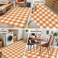 thumbnail image 6 of Orange Plaid Large Area Rugs for Bedroom Living Room, Soft Non Slip Carpet Bedside Rug, Gradient Geometric Buffalo White Checkered Rectangle Floor Cover Kitchen Accent Rug 3'x5' for Office, 6 of 9
