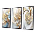 thumbnail image 3 of Designart "Spiraling Amidst Opulent Fractals In Gold And White V" Fractals Framed Wall Art Set Of 3 - Gold Transitional Frame Gallery Set For Office Decor, 3 of 6
