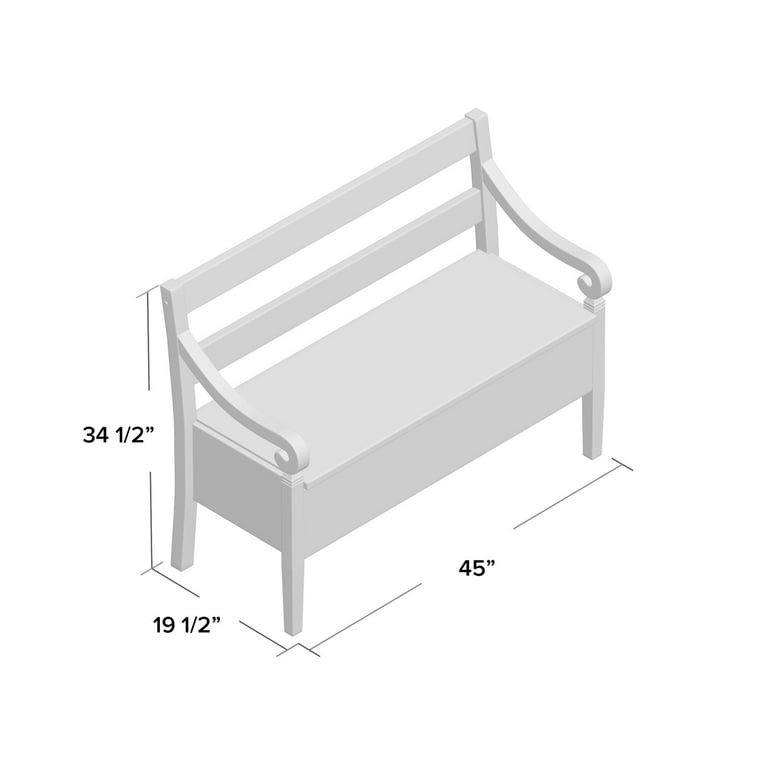 Rogowski Wood Storage Bench Overall 34.5 H x 45 W x 19.5