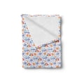 thumbnail image 2 of Autumn Soft Flannel Fleece Throw Blanket, Watercolor Look Rain Umbrella Clouds Pastel Colorful Arrangement, Cozy Plush for Indoor and Outdoor Use, 50" x 70", Pale Sky Blue and Baby Pink, by Ambesonne, 2 of 5