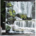 thumbnail image 4 of Ambesonne Landscape Shower Curtain, Waterfall with Rocks, 69"Wx70"L, Green Black and White, 4 of 5
