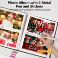thumbnail image 7 of TickJOY Self Adhesive Photo Album Book 11×10.6" – Linen Large Scrapbook Album de Fotos for 4x6, 5x7, 8x10 Pictures, 40 Pages Magnetic Photo Album Scrapbook with 3 Metallic Pens – Black, 7 of 7