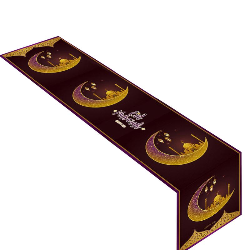 Fovolat Ramadan Table RunnerEid Mubarak Table RunnerBurlap Table