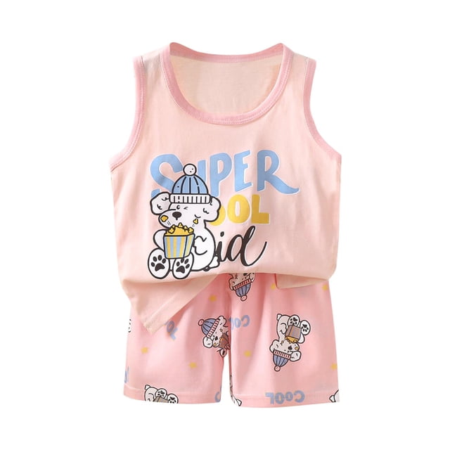Birdeem Débardeur pour Filles Mode Garçons Manches Courtes Décontractées Col Rond Bouton Imprimé Ensembles de Shorts