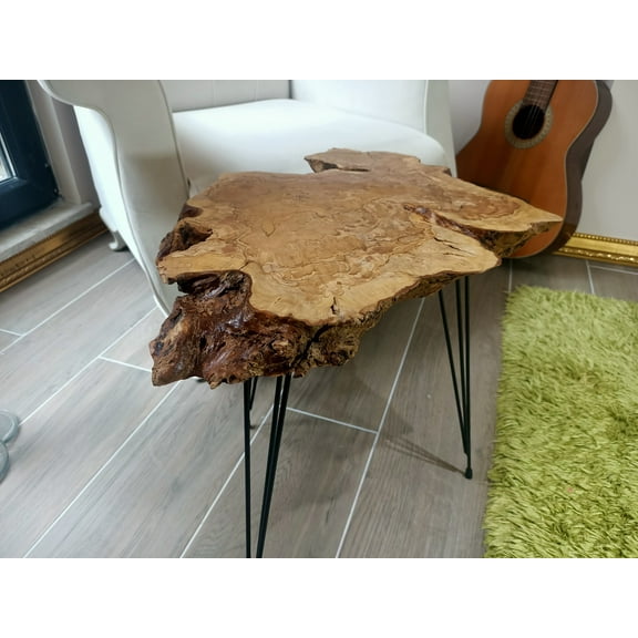 Live Edge Olive Coffee Table Natural Wood Rustic Table 20" (16" x 20")