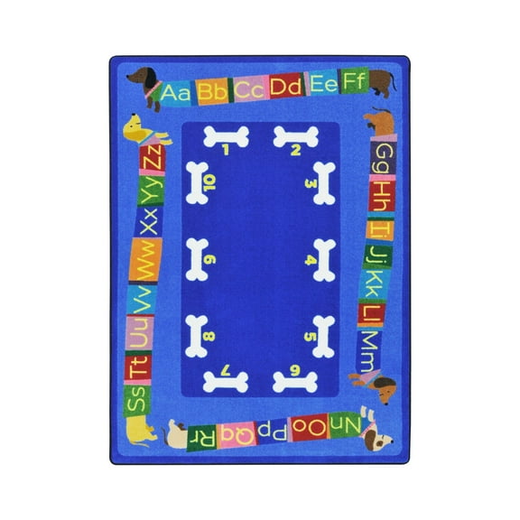 Doggone Good Alphabet 5'4" x 7'8" Area Rug In Color Multi
