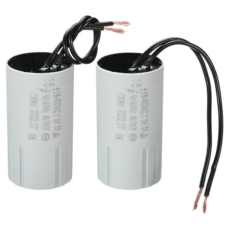 

CBB60 15uF Running Capacitor 2pcs AC 450V 2 Wires 50/60Hz Cylinder 70x38mm for Motor Start