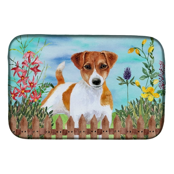 Jack Russell Terrier Spring Dish Drying Mat