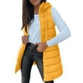 thumbnail image 3 of Liguh Winter Coats for Women Quilted Vests for Women 2025 Womens Vests Fashion Casual Long Puffer Vest Women Womens Winter Vest Winter Jacket Puffer Jacket Womens Yellow L, 3 of 10