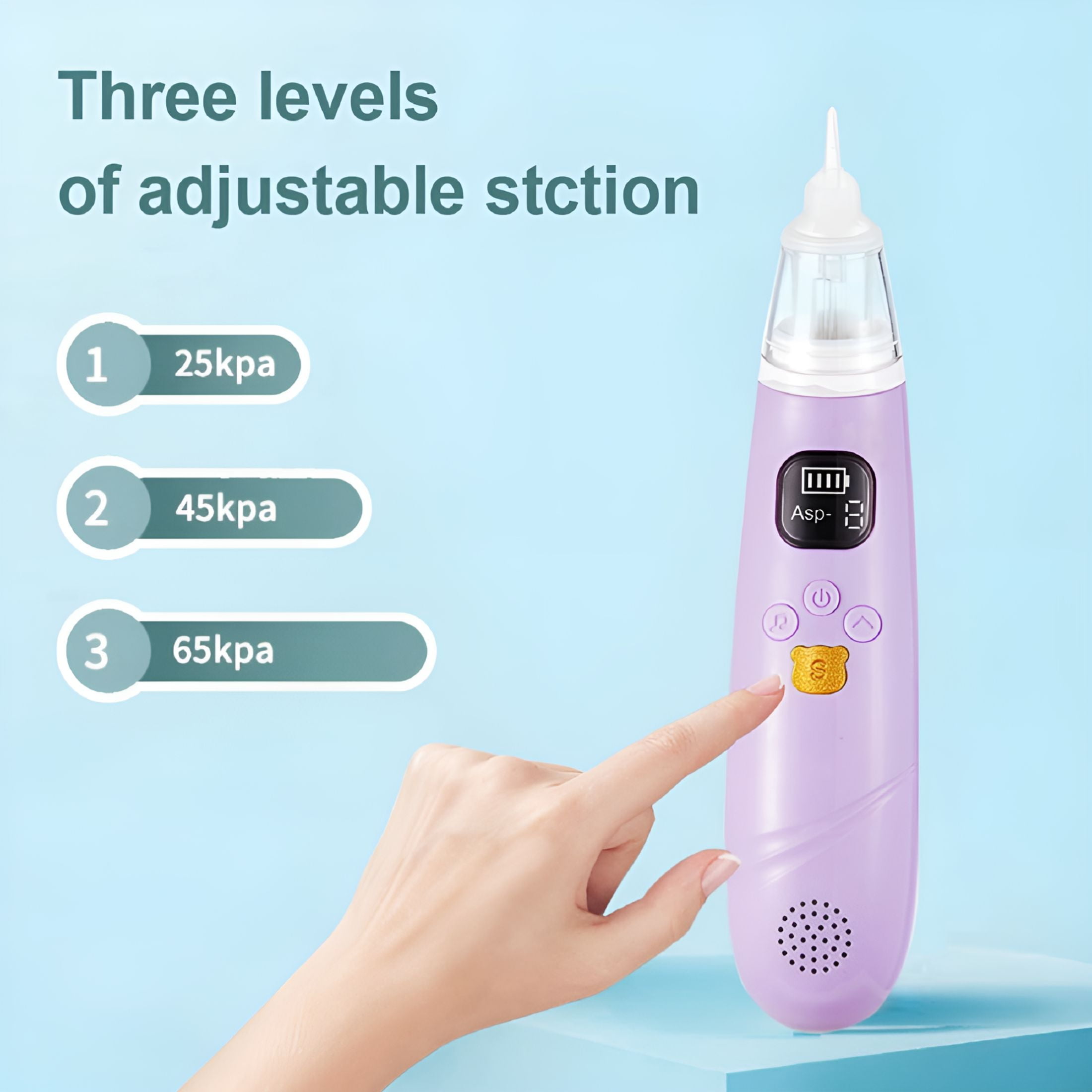 XIRQI 2026 New Nasal Aspirator,Built-In Battery with 3Pcs Low Noise Suction,Handheld Nose Silicone Cleaner for Baby for Nasal Care,Baby Health,Travel,On-The-Go Use,Parent Outings