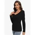 thumbnail image 2 of Women Shirts V Neck Long Sleeve Tops T-Shirt Basic Tees, 2 of 4