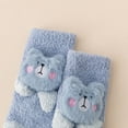thumbnail image 5 of Odeerbi Toddler Socks Baby Winter Slipper Socks Cute Knee High Socks Infants Stockings Boy Girls Fleece Warm Sock Blue, 5 of 9