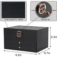thumbnail image 3 of Jewelry Box with Organizer Drawer, 3-Layer Jewelry Organizer box for Rings Earrings Necklace Bracelets jewelry boxes, Gift for Women Girls (Black), 3 of 7