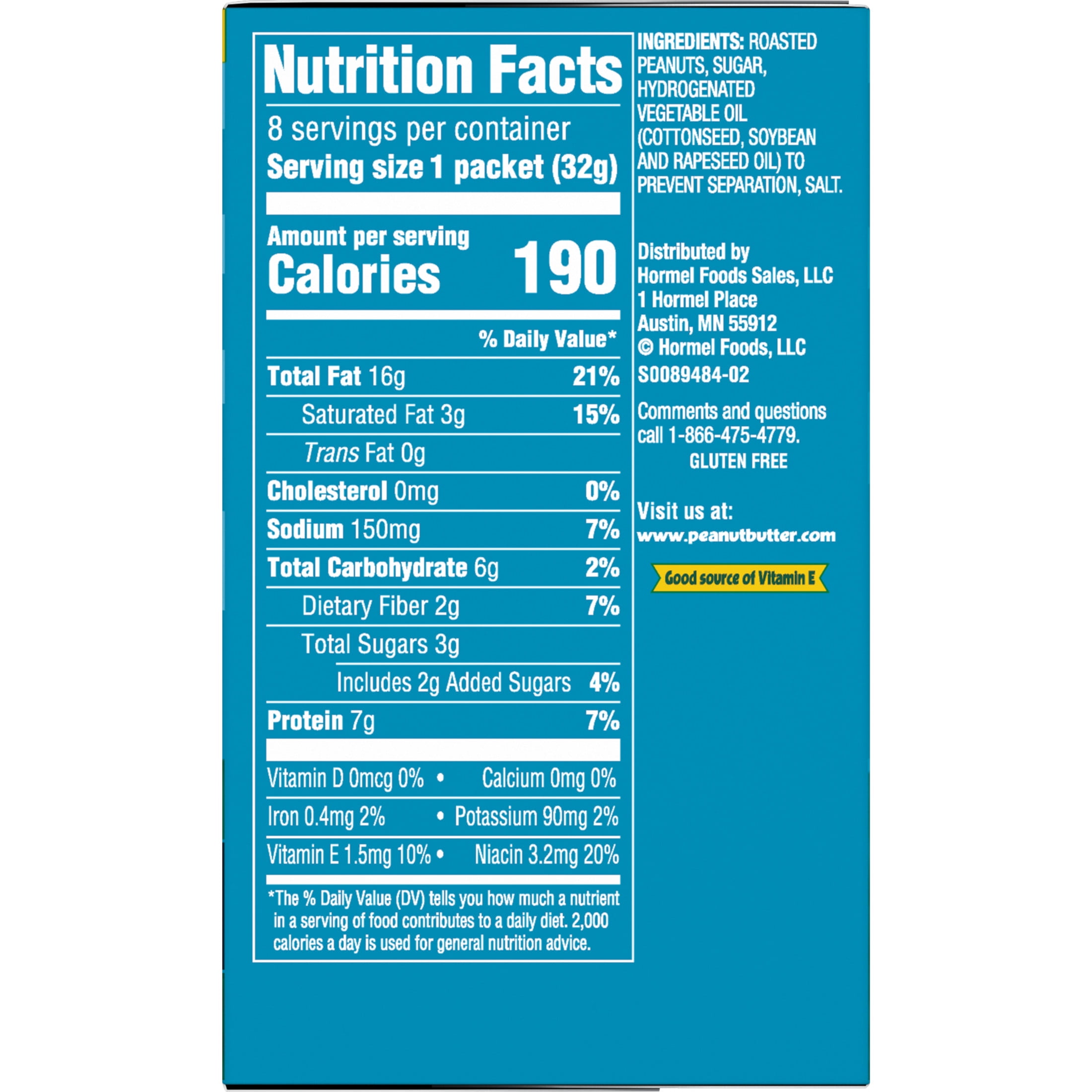 SKIPPY Creamy Peanut Butter Individual Squeeze Packs, 1.15 oz (64 Pouches)