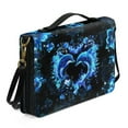 thumbnail image 2 of Kuiaobaty Dolphin Heart Flower Print Bible Covers with Shoulder Strap PU Leather Durble Bible Case for Women Men Bible Bag Tote Book Carrying Case Christian Bible Accessories with Handle, 2XL, 2 of 7