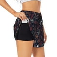 thumbnail image 1 of Balery Thanksgiving Seamless Pattern Pantalones cortos deportivos para mujer con forro y dos bolsillos, elásticos, para entrenamiento, gimnasio, yoga-Small, 1 of 7
